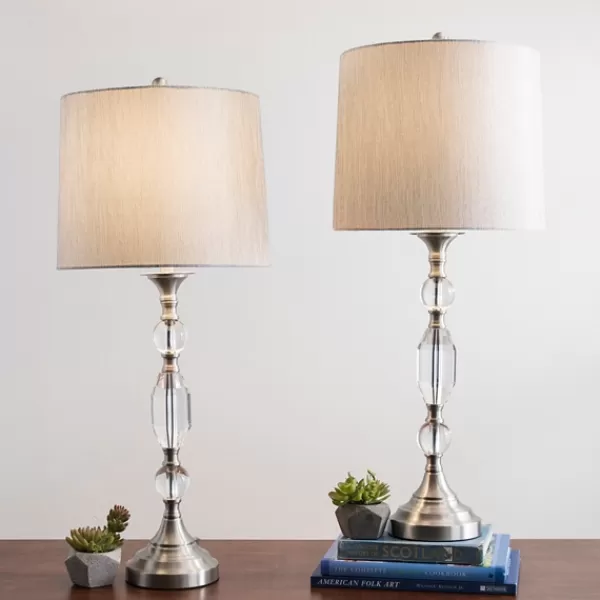 Table Lamps-Kirkland's Home Silver Crystal Table Lamp, Set Of 2 White