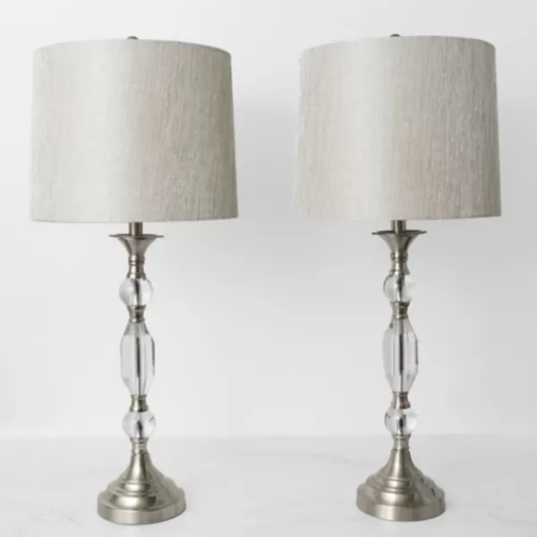 Table Lamps-Kirkland's Home Silver Crystal Table Lamp, Set Of 2 White