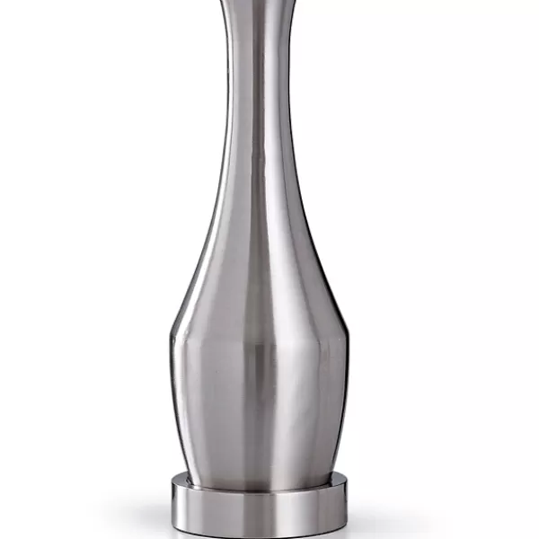 Table Lamps-Kirkland's Home Silver Metal Taper Table Lamp White