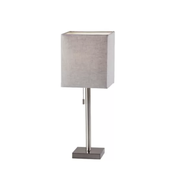 Table Lamps-Kirkland's Home Silver Monochrome Square Table Lamp Silver/Gray