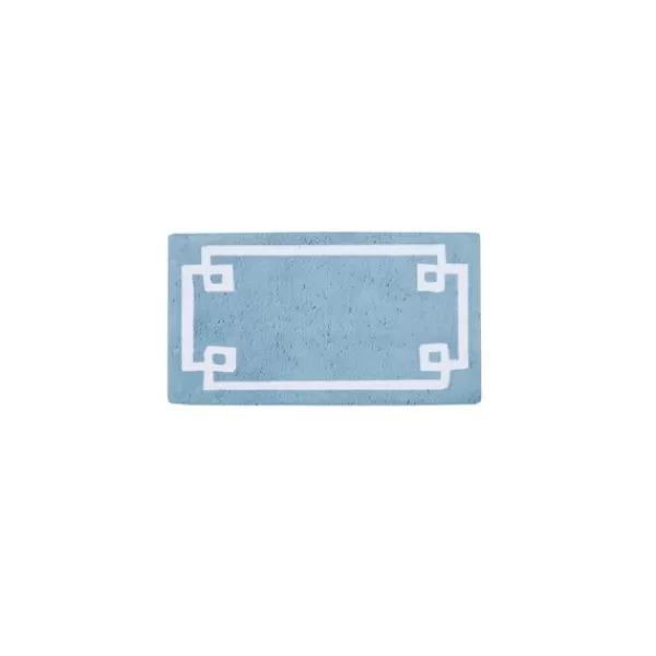Bathroom Rugs-Kirkland's Home Simple Trim Cotton Tufted Bath Mat, 40 In. Blue