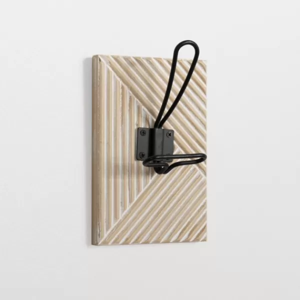 Hooks-Kirkland's Home Single Wall Hook On Carved Wood Plaque