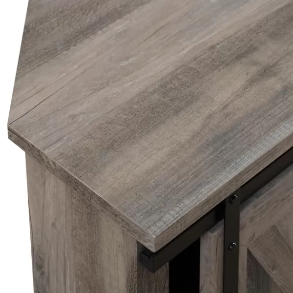 Tv Stands & Media Consoles-Kirkland's Home Sliding Barn Doors Corner Tv Stand Gray