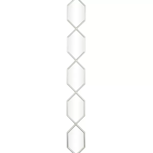 Decorative Mirrors-Kirkland's Home Slim Stacked Hexagons Wall Mirror Silver
