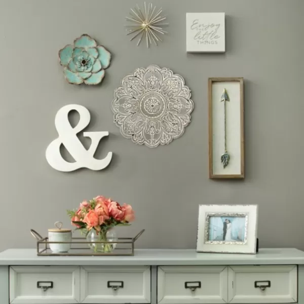 Wall Plaques-Kirkland's Home Small Metal Medallion Wall Plaque Gray