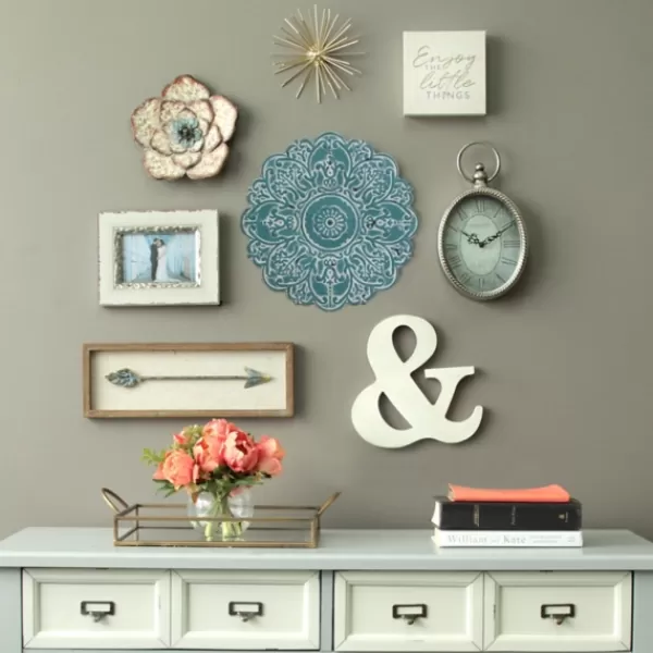 Wall Plaques-Kirkland's Home Small Metal Medallion Wall Plaque Blue