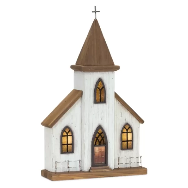 Statues & Figurines-Kirkland's Home Small Wooden Church Tabletop Statue Brown