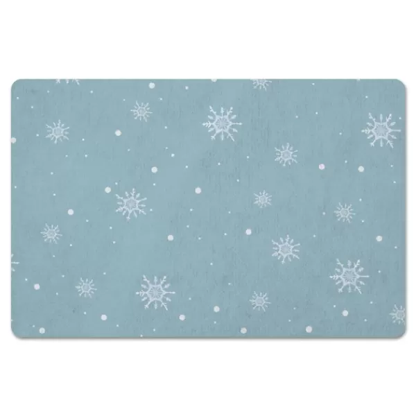 Kitchen & Floor Mats-Kirkland's Home Snowflakes Christmas Kitchen Mat Blue