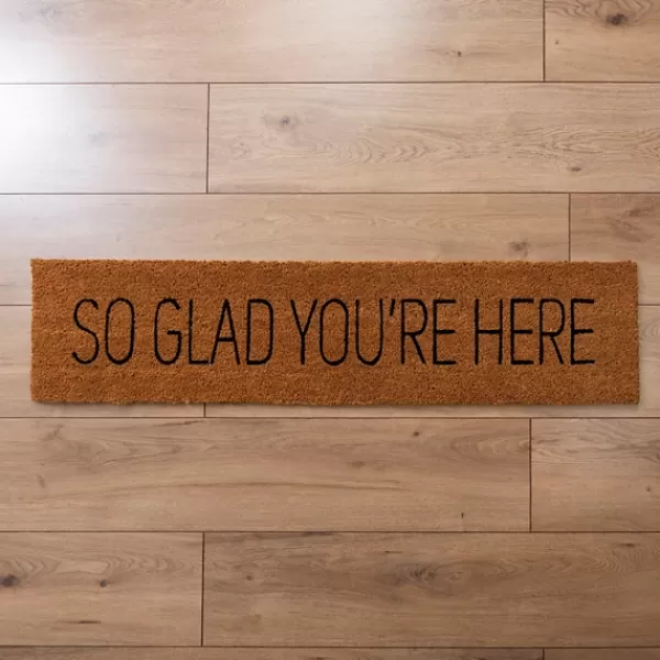 Doormats-Kirkland's Home So Glad You'Re Here Coir Doormat Tan/Black