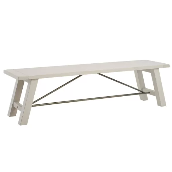 Dining Chairs-Kirkland's Home Sofia Wooden Dining Bench With Metal Bars White
