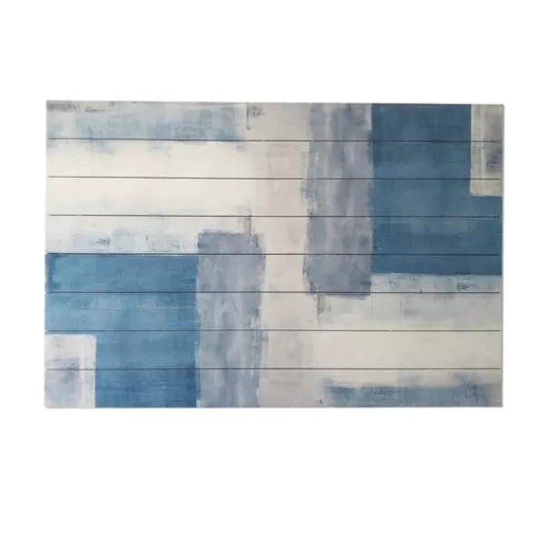 Wall Plaques-Kirkland's Home Soft Blue Abstract Wood Wall Plaque Blue/White