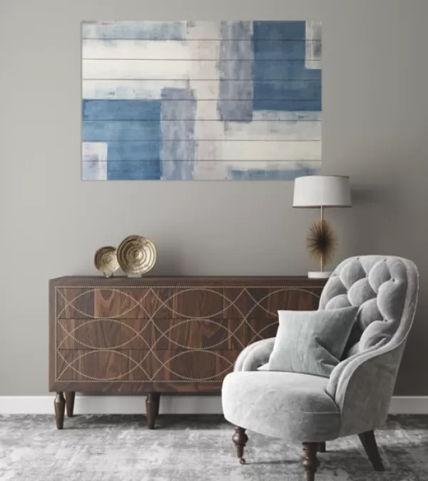 Wall Plaques-Kirkland's Home Soft Blue Abstract Wood Wall Plaque Blue/White