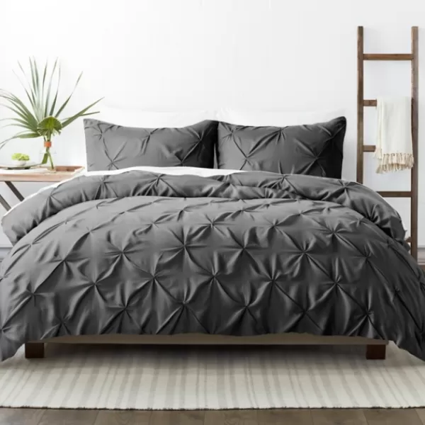Duvets-Kirkland's Home Soft Pinched 3-Pc. Queen Duvet Cover Set Gray