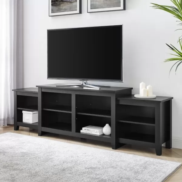 Tv Stands & Media Consoles-Kirkland's Home Solid Tiered Tv Stand Black
