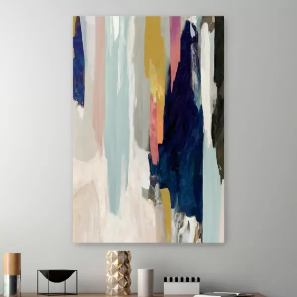 Canvas Art-Kirkland's Home Somber Abstract Canvas Art Print Blue/Tan/Multi