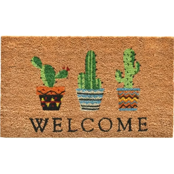Doormats-Kirkland's Home Southwestern Cactus Coir Doormat Brown/Black/Gray
