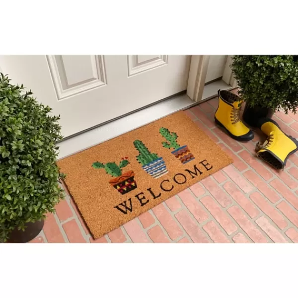 Doormats-Kirkland's Home Southwestern Cactus Coir Doormat Brown/Black/Gray