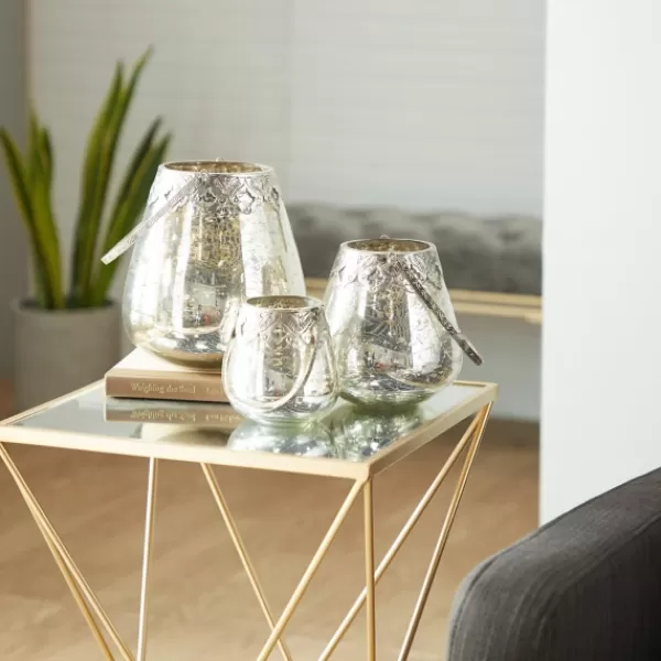 Candle Holders-Kirkland's Home Speckled Votive Candle Holders, Set Of 3 Silver