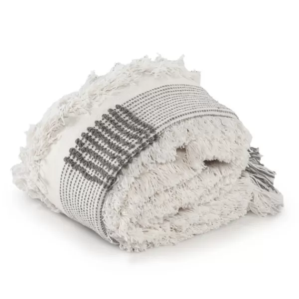 Blankets & Throws-Kirkland's Home Spencer Gray And White Plaid Throw Gray/White