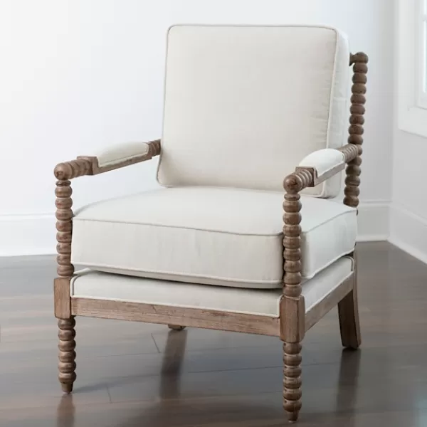 Accent Chairs-Kirkland's Home Spencer Spindle Armchair Ivory