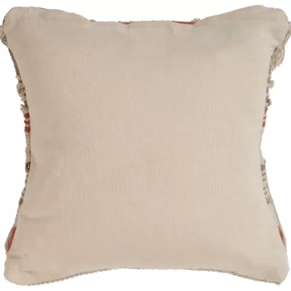 Pillows-Kirkland's Home Spice And Natural Chic Fringe Pillow Orange/Tan