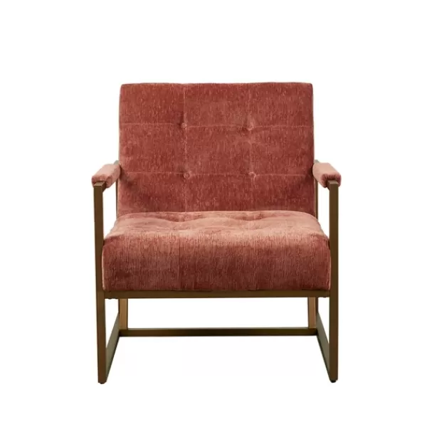 Accent Chairs-Kirkland's Home Spice Button Tufted Angular Vintage Accent Chair Pink