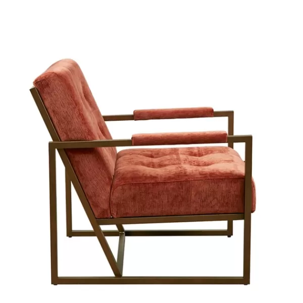 Accent Chairs-Kirkland's Home Spice Button Tufted Angular Vintage Accent Chair Pink