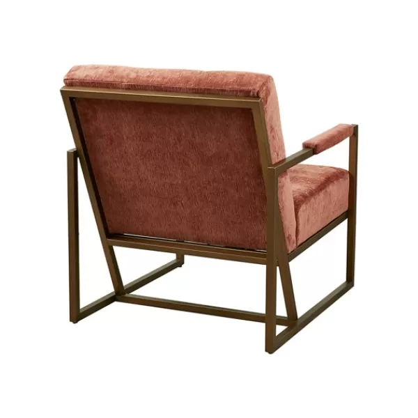 Accent Chairs-Kirkland's Home Spice Button Tufted Angular Vintage Accent Chair Pink