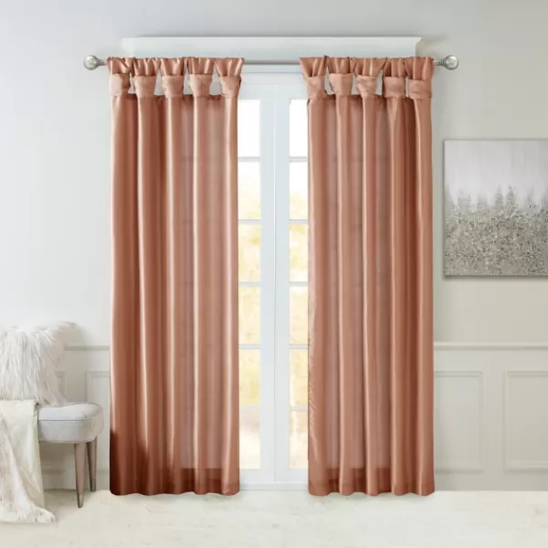 Curtains & Drapes-Kirkland's Home Spice Twist Top Curtain Panel, 84 In. Orange