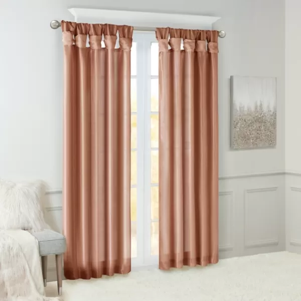 Curtains & Drapes-Kirkland's Home Spice Twist Top Curtain Panel, 84 In. Orange