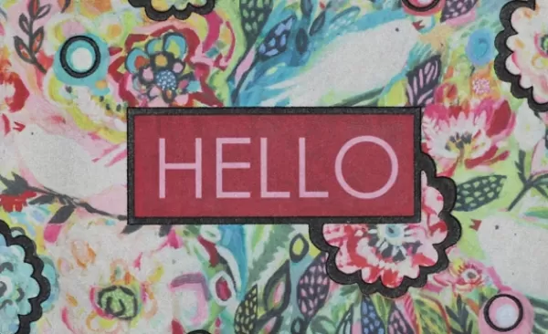 Doormats-Kirkland's Home Spring Sunset Floral Doormat Blue/Pink/Red