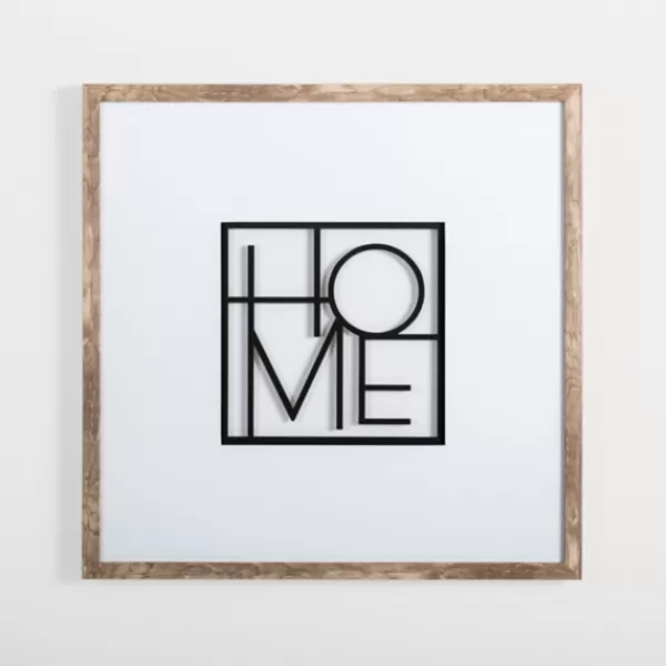 Wall Quotes & Signs-Kirkland's Home Square Metal Home Framed Wall Plaque White/Black