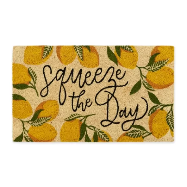 Doormats-Kirkland's Home Squeeze The Day Coir Doormat Tan/Yellow