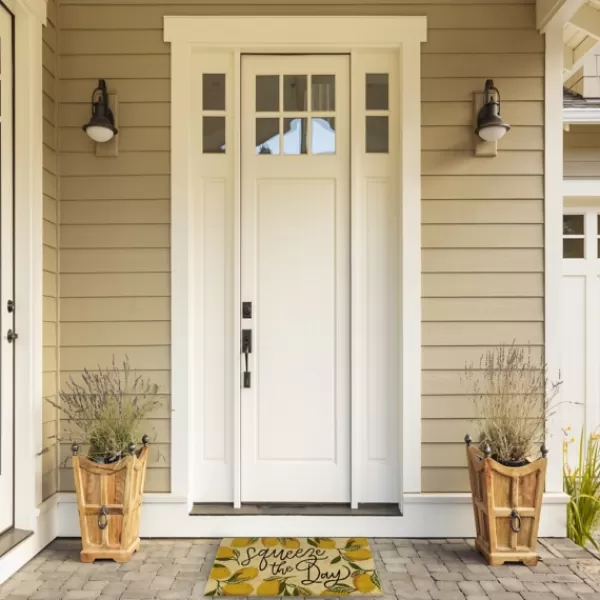 Doormats-Kirkland's Home Squeeze The Day Coir Doormat Tan/Yellow