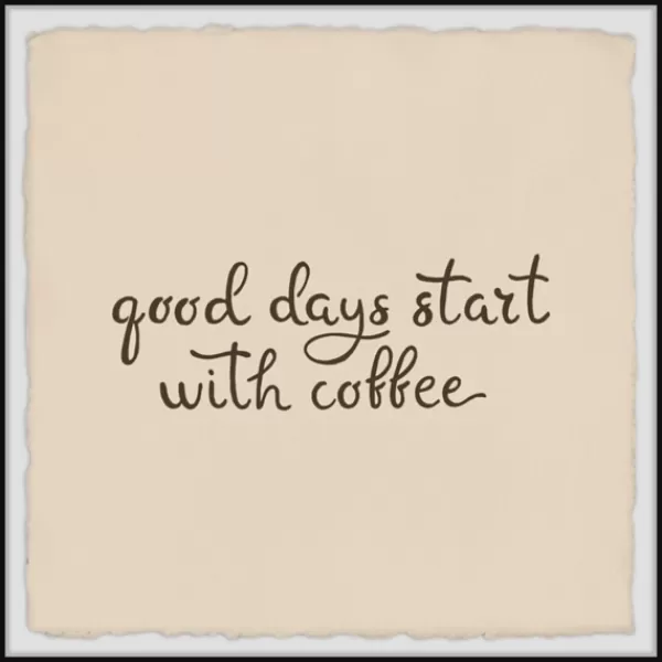 Wall Quotes & Signs-Kirkland's Home Start With Coffee Framed Wall Plaque Tan/Brown
