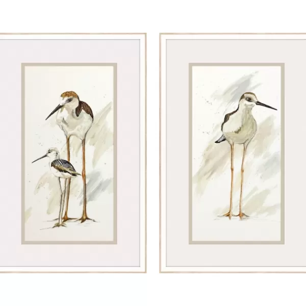 Framed Art-Kirkland's Home Stilt Birds Framed Art Prints, Set Of 2 White/Tan