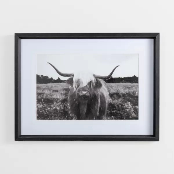 Framed Art-Kirkland's Home Stoic Steer Framed Art Print Black/White