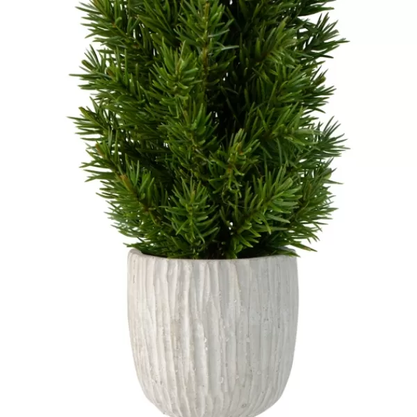 Trees & Topiaries-Kirkland's Home Stone Base Fir Mini Potted Christmas Tree Green/Gray