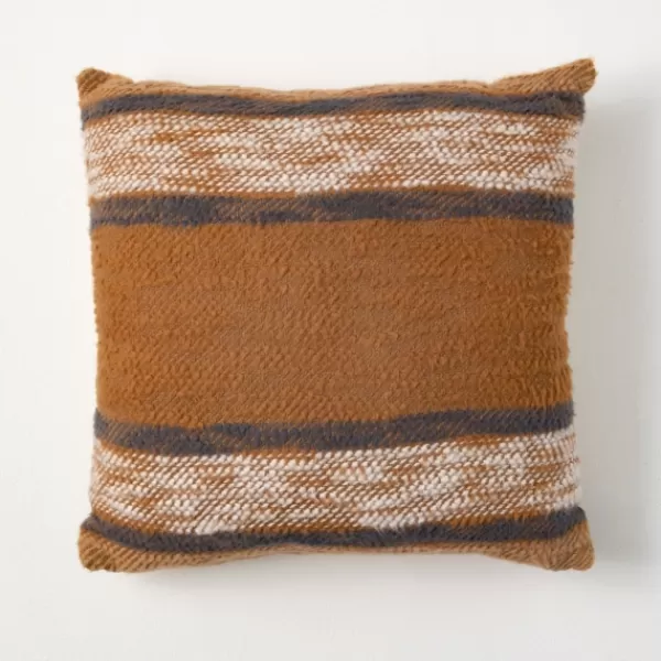 Pillows-Kirkland's Home Striped Sienna Textured Pillow Brown