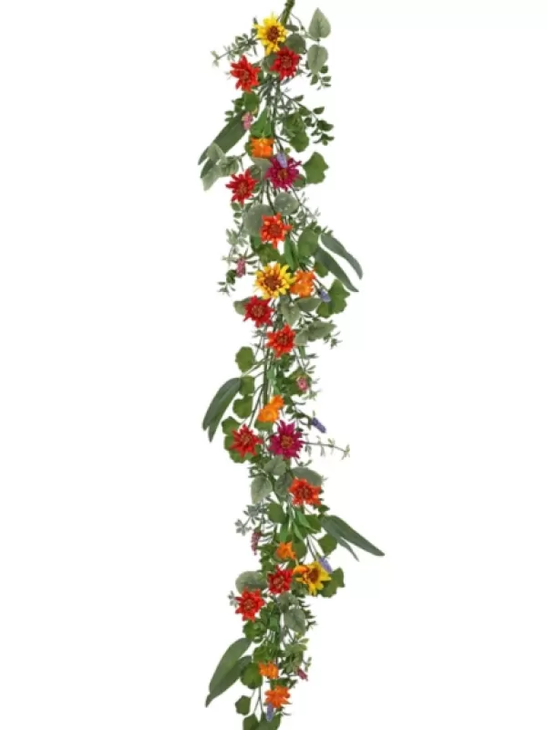 Arrangements & Greenery-Kirkland's Home Summer Shasta Daisy Garland Multi/Green