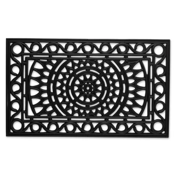 Doormats-Kirkland's Home Sun Scroll Doormat Black
