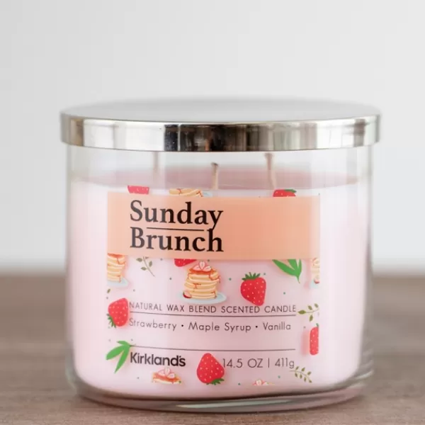Candles-Kirkland's Home Sunday Brunch Three Wick Jar Candle Pink