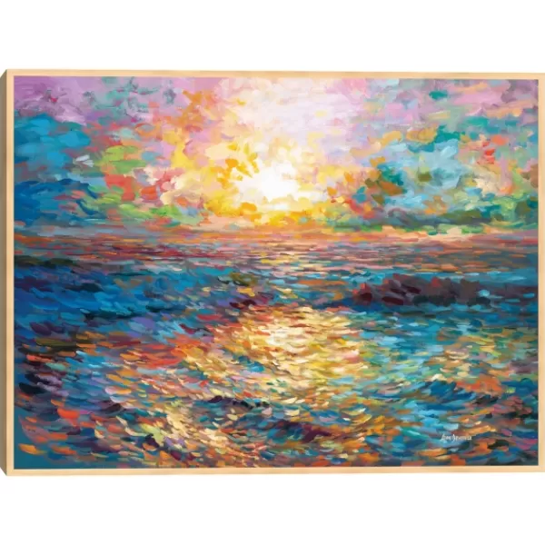 Canvas Art-Kirkland's Home Sunset In Mykonos Framed Canvas Art Print Blue/Multi