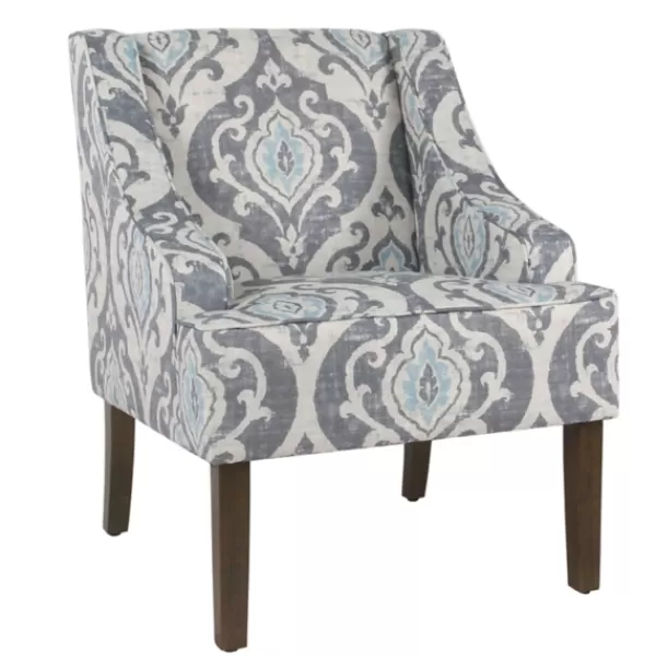 Accent Chairs-Kirkland's Home Suri Blue Swoop Accent Chair Gray/Blue