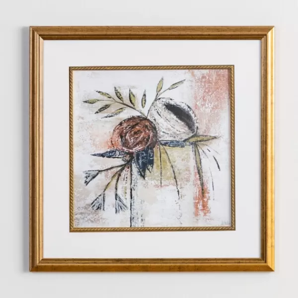 Framed Art-Kirkland's Home Suspended Floral Framed Art Print White/Red