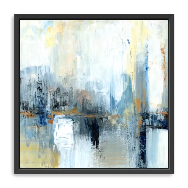 Framed Art-Kirkland's Home Sweeping The City Framed Canvas Art Print White/Blue/Yellow
