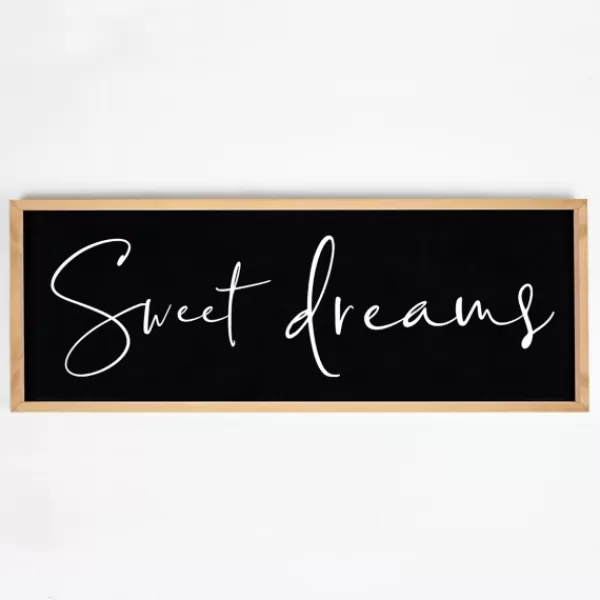 Wall Quotes & Signs-Kirkland's Home Sweet Dreams Wood Frame Wall Plaque Black