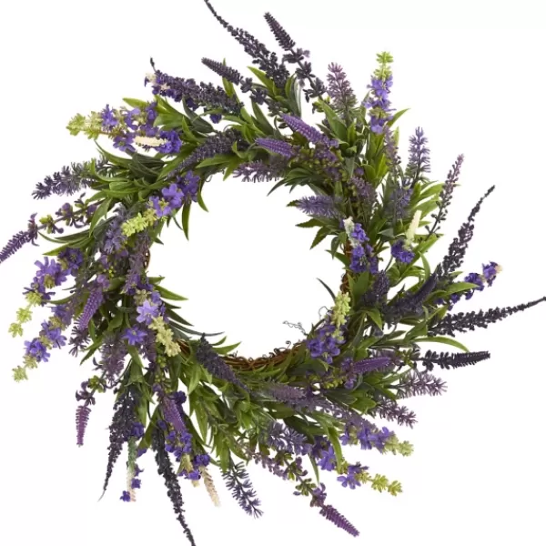 Wreaths-Kirkland's Home Swirled Lavender And Greenery Wreath Purple/Green