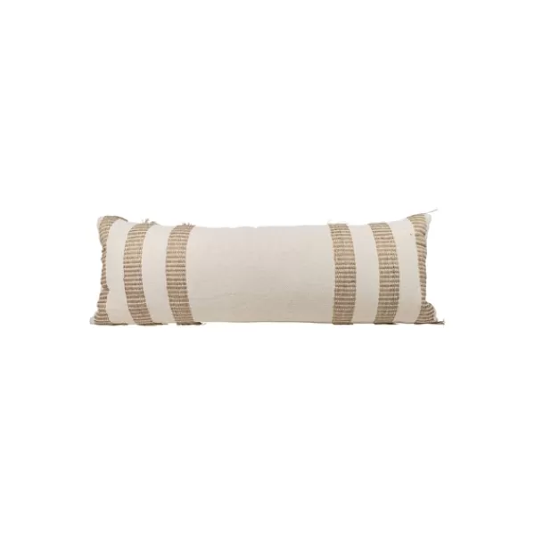 Pillows-Kirkland's Home Tan And White Outer Striped Lumbar Pillow Tan/White