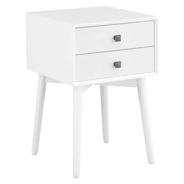 Nightstands-Kirkland's Home Tapered 2-Drawer Nightstand White